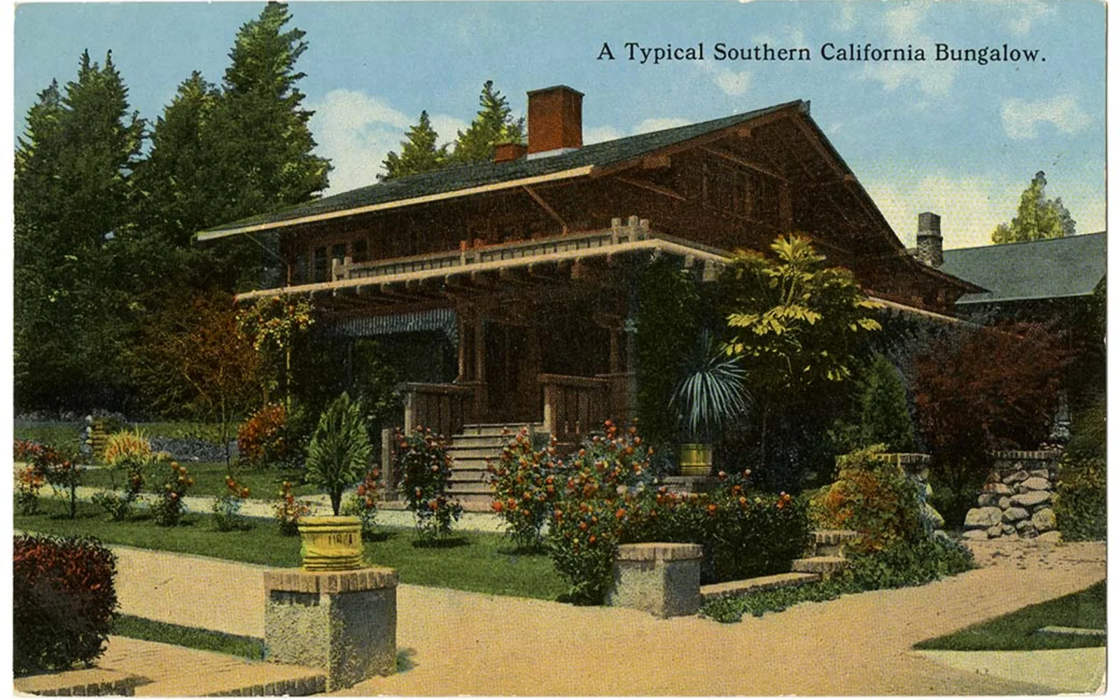 Historical photograph of a typical Southern California bungalow-style home